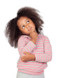 Pensive african little girl with beautiful hairstyle Pensive african little girl with beautiful hairstyle