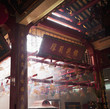 Incense coils hanging in temple