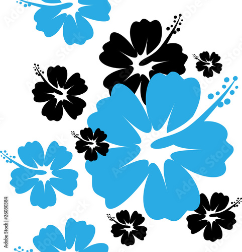 Vector: Seamless Hibiscus flower Background Seamless Hibiscus flower Background