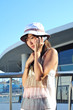 Little Chinese Asian girl with phone