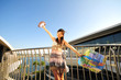 Little Chinese Asian Tourist Girl enjoying her holiday
