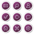 Basic web icons, purple stickers series Basic web icons, purple stickers series