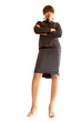 Dominant businesswoman looking down at viewer