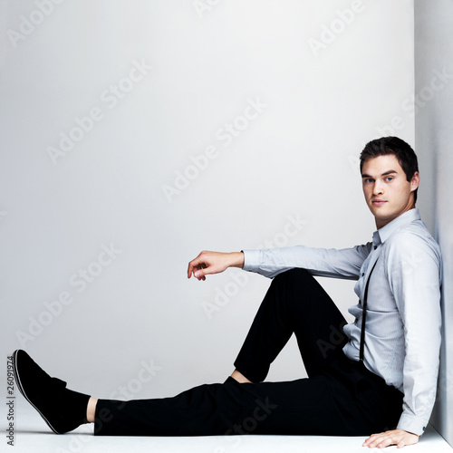 Photo: Handsome young man looking confidently - Copyspace Handsome young man looking confidently - Copyspace