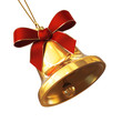 Ringing golden bell with red bow Ringing golden bell with red bow