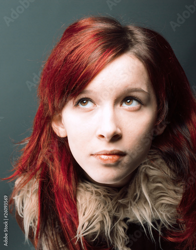 Red Hair Emo. Emo look girl with red hair