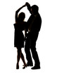 Lovely young couple dancing salsa