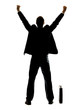 Celebration - Young business man with hands raised