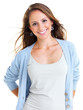 Beautiful young woman looking happy
