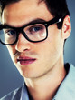 Closeup of a handsome young man in glasses