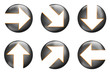 glossy arrow icons silver
