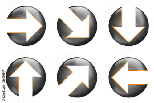 Illustration: glossy arrow icons silver glossy arrow icons silver