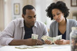 Couple counting money