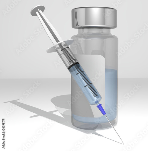 Illustration: syringe and jar syringe and jar