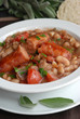 Sausage in cannellini bean sauce