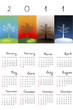 Calendar with abstract trees
