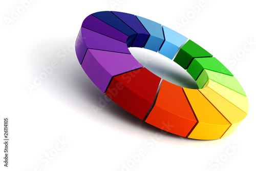 Illustration: 3d color wheel 3d color wheel