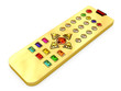 Golden universal remote control with colorful gems buttons Golden universal remote control with colorful gems buttons