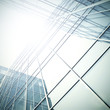 modern glass skyscraper perspective view