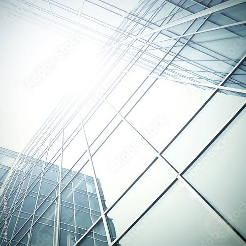 Photo: modern glass skyscraper perspective view modern glass skyscraper perspective view