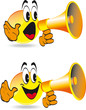 smiley qui parle avec un mégaphone