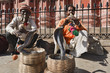 India. Rajasthan, Jaipur, Winds Palace, snake charmers India. Rajasthan, Jaipur, Winds Palace, snake charmers