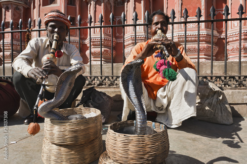 Photo: India. Rajasthan, Jaipur, Winds Palace, snake charmers India. Rajasthan, Jaipur, Winds Palace, snake charmers