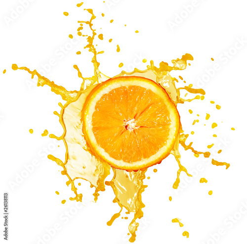 Photo: Orange juice isolated on white Orange juice isolated on white