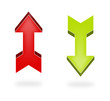 Illustration: Upload and download arrows in 3D Upload and download arrows in 3D