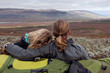 Hiking couple takes a break