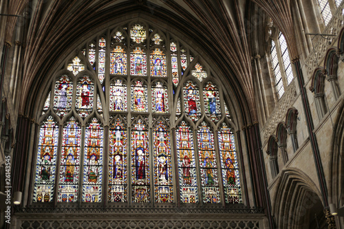 Photo: Great east window of Exeter Cathedral of early 14th century Great east window of Exeter Cathedral of early 14th century