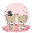 Wedding couple - little cute bears