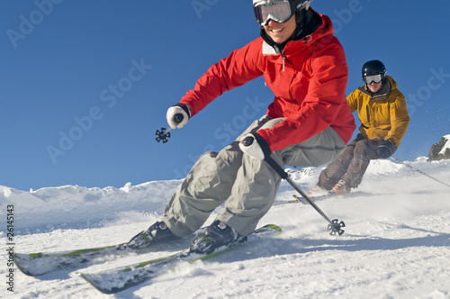 Foto: zwei skifahrer zwei skifahrer