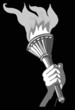 drawing of the torchlight in hand of the person drawing of the torchlight in hand of the person