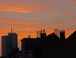Dächer im Abendrot