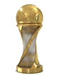 Golden soccer trophy with ball Golden soccer trophy with ball