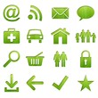 wood icon set (green version)