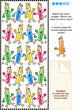 Cartoon colored pencils visual logic puzzle