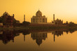 Taj Mahal sunset reflection, Yamuna River.