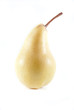 one yellow ripe pear on an isolated backround