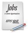 Paper & Pencil Illustration "Jobs - Apply Now!"