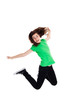 Girl jumping, running isolated on white background Girl jumping, running isolated on white background