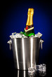 Champagne bottle in ice