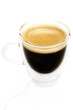 espresso von schräg oben in glastasse