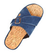 blue slipper top view isolated on white