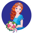 Beautiful girl with flowers. Vector art-illustration. Beautiful girl with flowers. Vector art-illustration.