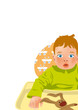 illustration bébé, repas