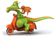 Dragon en scooter