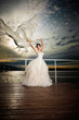 Photo: Fiancé in the wind. Fiancé in the wind.