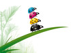 Pile de coccinelles CMJN, vecteur Pile de coccinelles CMJN, vecteur